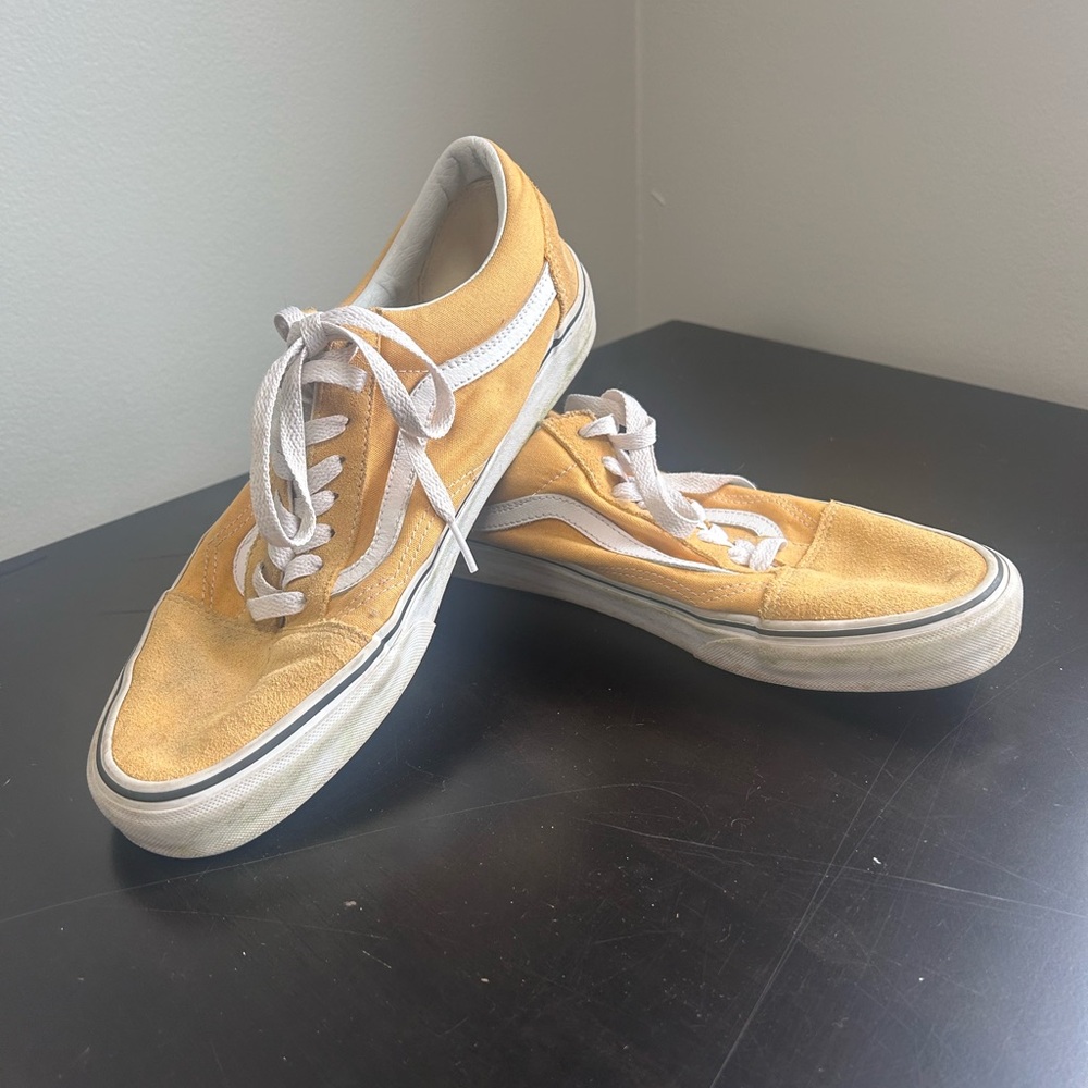 Vans Old Skool Yellow White Suede Upper Skate Shoes Men’s 10.5 Retro Streetwear